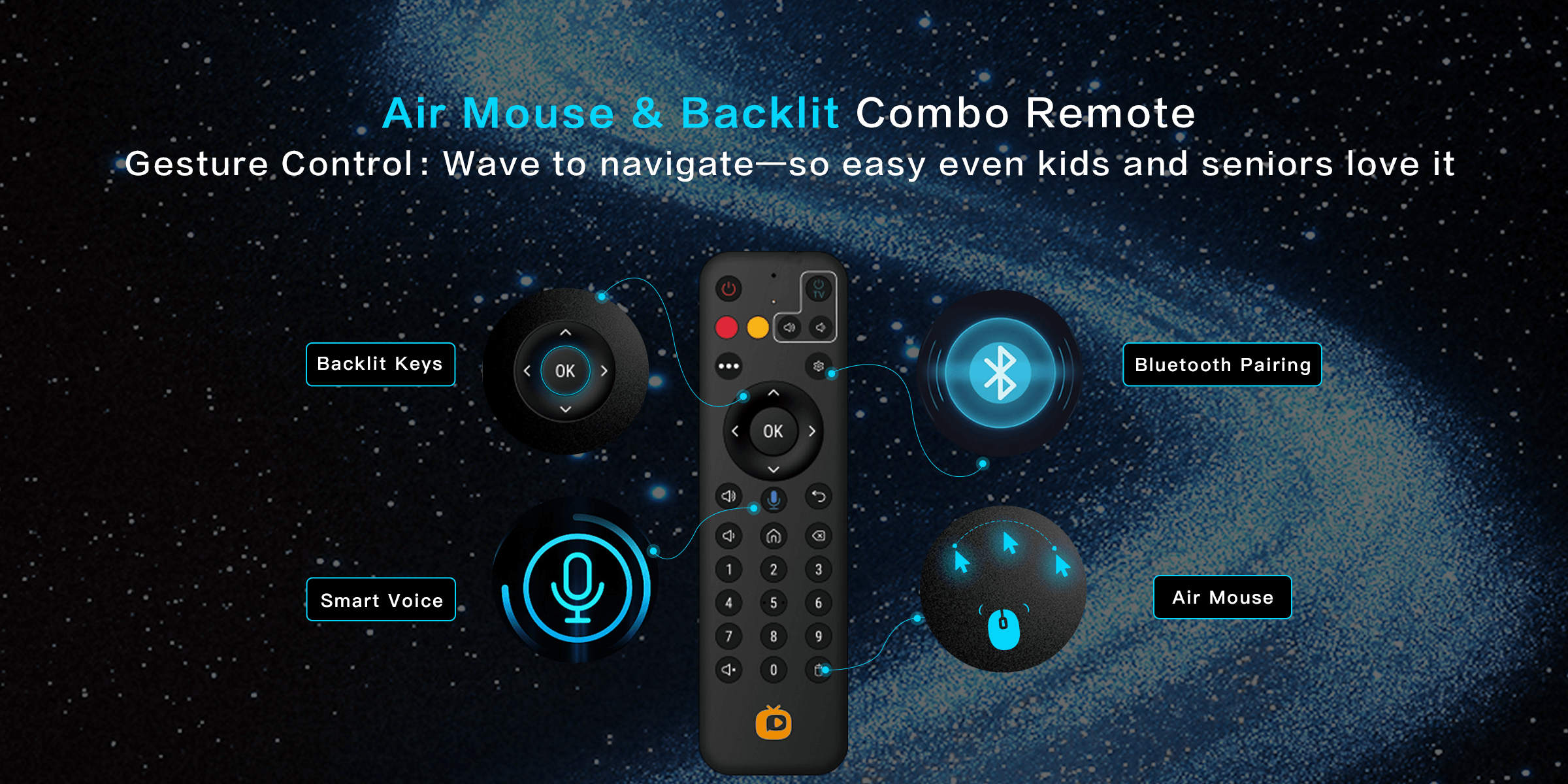 D6 MAX Air Mouse & Backlit